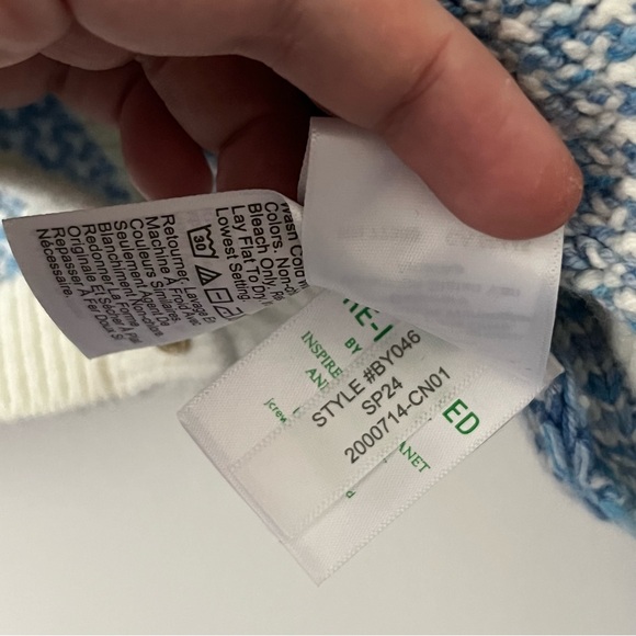 NEW J Crew Factory Popcorn Stitch Lady Jacket Blue Preppy Old Money Classic L - Picture 7 of 8